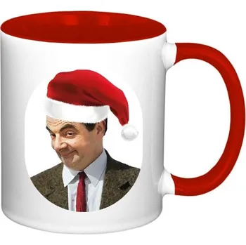 Hrnek malý barevný s potiskem Vánoce s Mr. Beanem