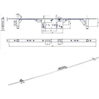 zadlabací zámek Zadl.zámek K119 P-L ZN bí á10 3bod.