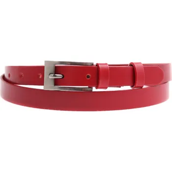 Opasek Dámský úzký kožený opasek Špongr 2054 červený Velikost = obvod pasu (cm): 80 cm