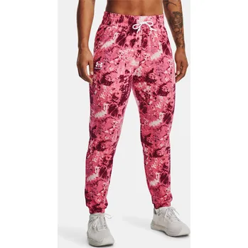 Dámské kalhoty Dámské tepláky Under Armour Rival Terry Print Jogger-PNK - růžové Velikost: S