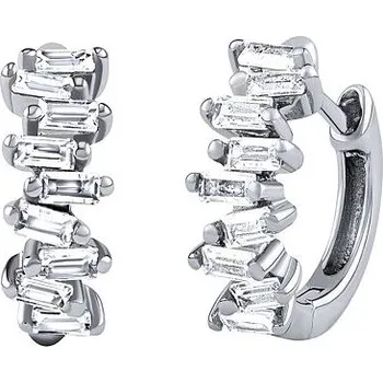 Náušnice Stříbrné náušnice kruhy Bernie s Brilliance Zirconia DCC1541EW