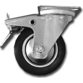 Pojezdové kolečko Kolo otoč. pr.75 černé s brzdou