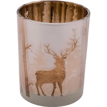 Svícen Skleněný svícen s vánočním motivem ve zlaté barvě Ego Dekor ID_1425559