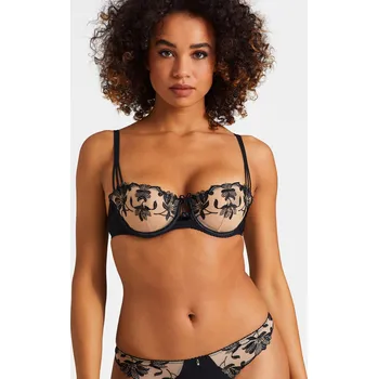Souprava dámského spodního prádla Podprsenka bardotka AUBADE (RMF14-02), Barva černá, Velikost 70E