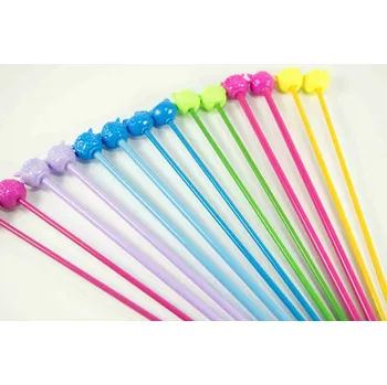 Jehlice Dětské pletací jehlice - více barev - velikost 2,5 - 4 - délka 20 cm velikost_3_zelená_CEZ2929