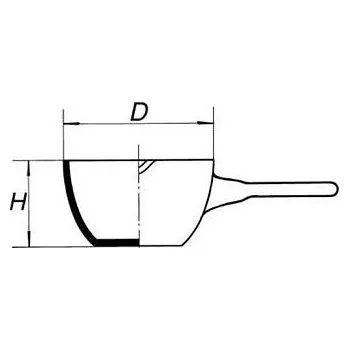 Miska odpařovací porcelánová s plochým dnem a držadlem, Objem [ml]: 176, Průměr [mm]: 85, Výška [mm]: 49
