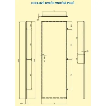 Zárubeň Dveře ocel.hl.80x197 P dvoupl.šedé