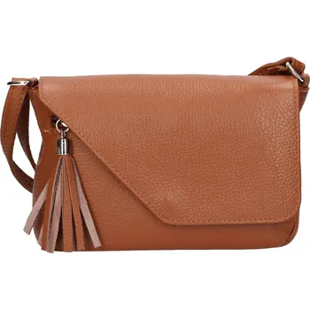 Kabelka Dámská kožená crosbody kabelka Italia Kalia - koňak