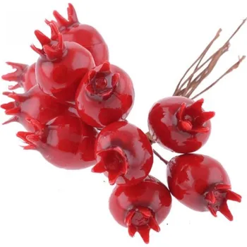 umělá květina Paper Design Přízdoba Granátové jablíčko na drátku 10ks/svazek