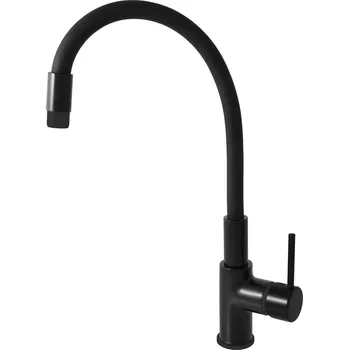 Vodovodní baterie Slezák - RAV Dřezová baterie s flexibilním ramínkem SEINA - SE919.x/10CMAT, Černá mat Připojovací hadičky - závit: 3/8"