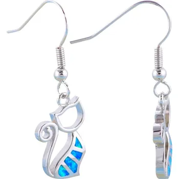 Náušnice B-TOP Dámské náušnice s modrým opálem 62647