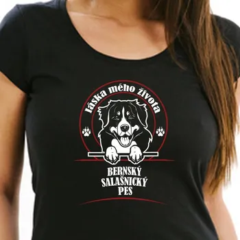 Oblečení a móda STRIKER Dámské tričko Bernský salašnický pes Barva: Černá, Velikost: L