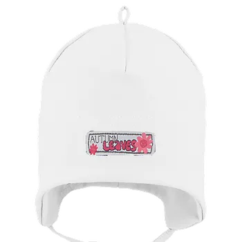 Kojenecká čepice RDX Dívčí kojenecká čepice vázací s nášivkou Bílá Vel. 1