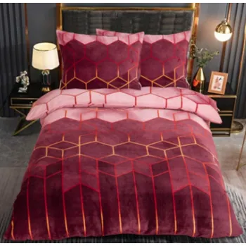 Povlečení Mikroplyšové povlečení mikroflanel SÁVA VÍNOVÁ 70x90 , 200x220