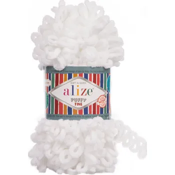 Příze Alize Puffy fine - 055 bílá