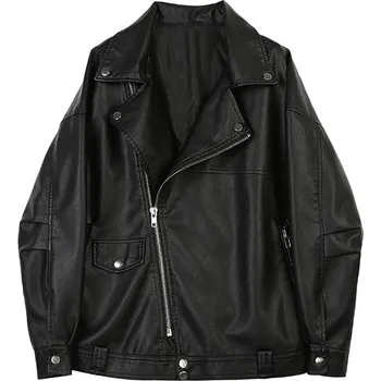 Dámský křivák Oversize koženková bunda křivák Barva: Černá, Velikost: L