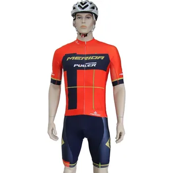 cyklistický dres MERIDA Dres pánský RACE PLUS červeno/modrý L