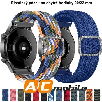 Řemínek na hodinky Elastický Pásek Na Chytré Hodinky - 22 Mm. Možnosti: Modro-Bílá