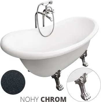 Vana Besco Akrylátová volně stojící vana Otylia Glam G 160x77 (170x77) bez přepadu Rozměry (cm): 160x77, Typ a barva výpustě: bez odpadového sifonu, Barva podpěrných nožek: Chrom