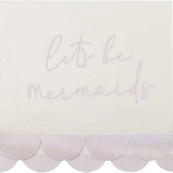 Party dekorace Ginger Ray Mermaid party - Ubrousky papírové Iridescent 16 x 16,5 cm 16 ks