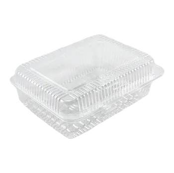 Jednorázové nádobí Miska hranatá, průhledná na pečivo, 1 kg / 3800 ml, SL80, víčko je intergované 1ks