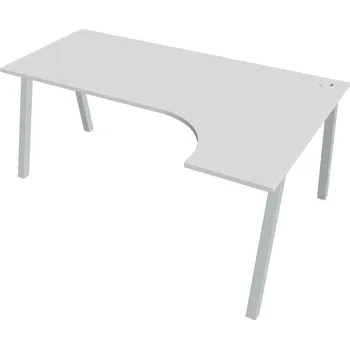 Kancelářský vozík HOBIS kancelářský stůl tvarový, ergo levý - UE A 1800 L, bílá + doprava zdarma