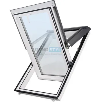 Okno OKNOSTYL.cz Plastové střešní okno SUPRO Triple Termo - šedé oplechování (7043), 780/980 mm