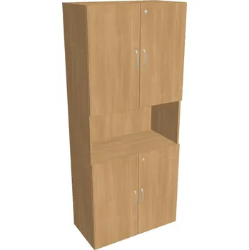 Kancelářský vozík HOBIS kancelářská policová skříň - DZ 5 80 05, zámek Huwill, dub + doprava zdarma