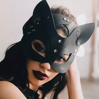 Erotická maska Kočičí fetish maska Bad Kitty Cat Mask Rhinestones Barva: Růžová