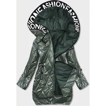 Zelená prošívaná bunda s kapucí (B8082-10) odstíny zelené 48