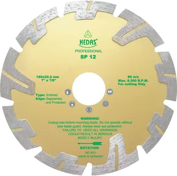 Řezný kotouč Kedas KW00793 Diamantový segmentový řezný kotouč, SP 12, 115 x 22,2 x 10 mm