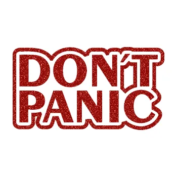 Polep vozidla SAMOLEPKA Don´t Panic nápis 002 (86 - Ultra Metalic červená) NA AUTO, NÁLEPKA, FÓLIE, POLEP, TUNING, VLASTNÍ TEXT, TISK, AUTOSAMOLEPKY.cz, POLEPY, OBRÁZEK, LOGO, SAMOLEPKY