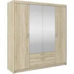 Šatní skříň se zrcadlem Elena 4D dub…