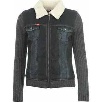 Dámská větrovka Lee cooper - Lined Knit Denim Jacket Ladies – Dark Indigo - XL