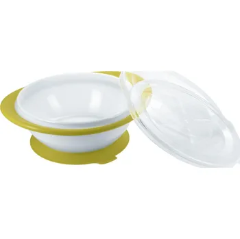 dětská jídelní sada NUK Dětská miska se 2 víčky a přísavkou Barva: Zelená