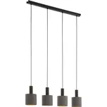 Eglo 97685 CONCESSA 1 - Moderní závěsný lustr s textilními stínidly v barvě cappuccino a zlaté, 4 x E27, 94cm (Textilní závěsný čtyřramenný lustr s elegantními stínidly)