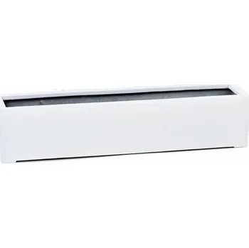 Květináč Luxusní BALKONOVÝ TRUHLÍK FIBER BÍLÝ 100x20x20cm