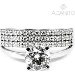 Zlatý prsten z bílého zlata se zirkony