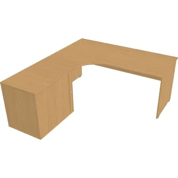 Kancelářský vozík HOBIS stůl pracovní, sestava pravá - GE 1800 60 HR P, buk + doprava zdarma