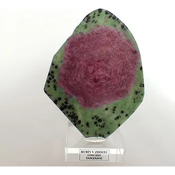 Přírodní kámen Rubín v zoisitu z Tanzánie 85x67x6mm (leštěný)&nbsp;
