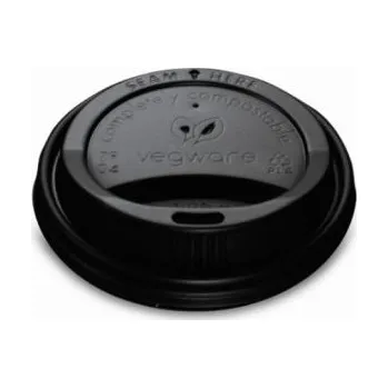Jednorázové nádobí CPLA Černé víčko pro kelímek 240ml (50ks)