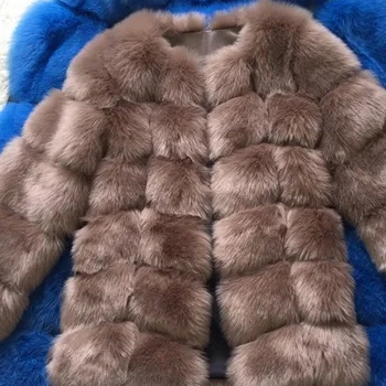 Dámská parka Dámský chlupatý kabát kožich s dlouhým rukávem Barva: Tmavě Hnědá, Velikost: XL