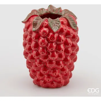 Váza EDG Keramická váza ve tvaru maliny, červená, 34 cm