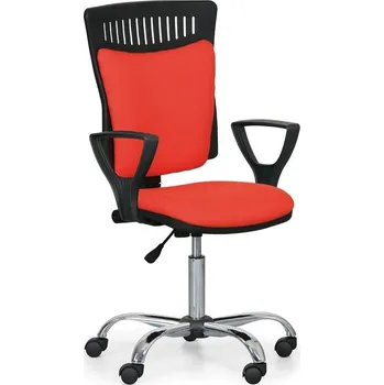 Kancelářská židle s područkami a chromovaným křížem KZ 9845-oranžová/KP