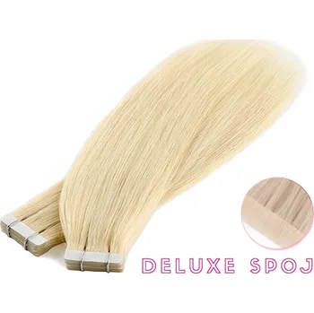 Deluxe neviditelné vlasové PU pásky tape in na prodlužování vlasů 50cm 613 - nejsvětlejší blond