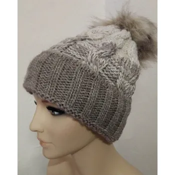 Rukavice Dámská čepice s bambulí CP3434 - béžová