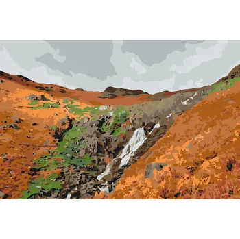 Malování podle čísel - Jezerní oblast Cumbria, Velká Británie 2 Velikost: 40x60cm, Rámování: Pouze srolované plátno