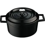 Litinový hrnec kulatý 28 cm, smaltovaný, černý LAVA Metal LVYTC28K2BL (Lava Metal LVYTC28K2BL hrnec z litiny s černým smaltem)