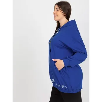 Dámská mikina Dámská mikina plus size bez zipu s nápisem SADIE tmavě modrá