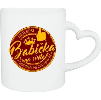 Hrnek srdce s potiskem Nejlepší babička-hrneček